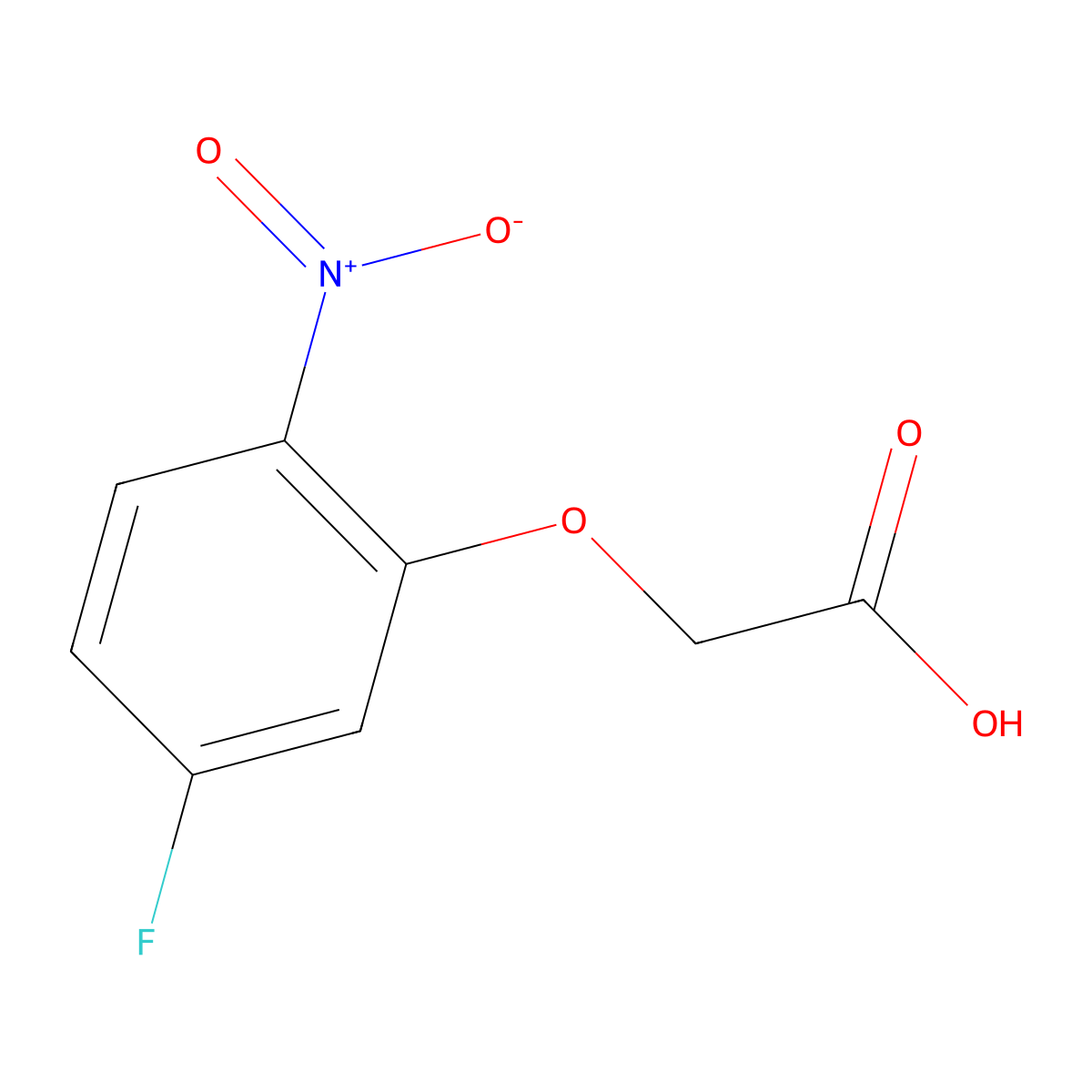 2-(5-Fluoro-2-nitrophenoxy)acetic acid molecular structure, CAS 396-03-2