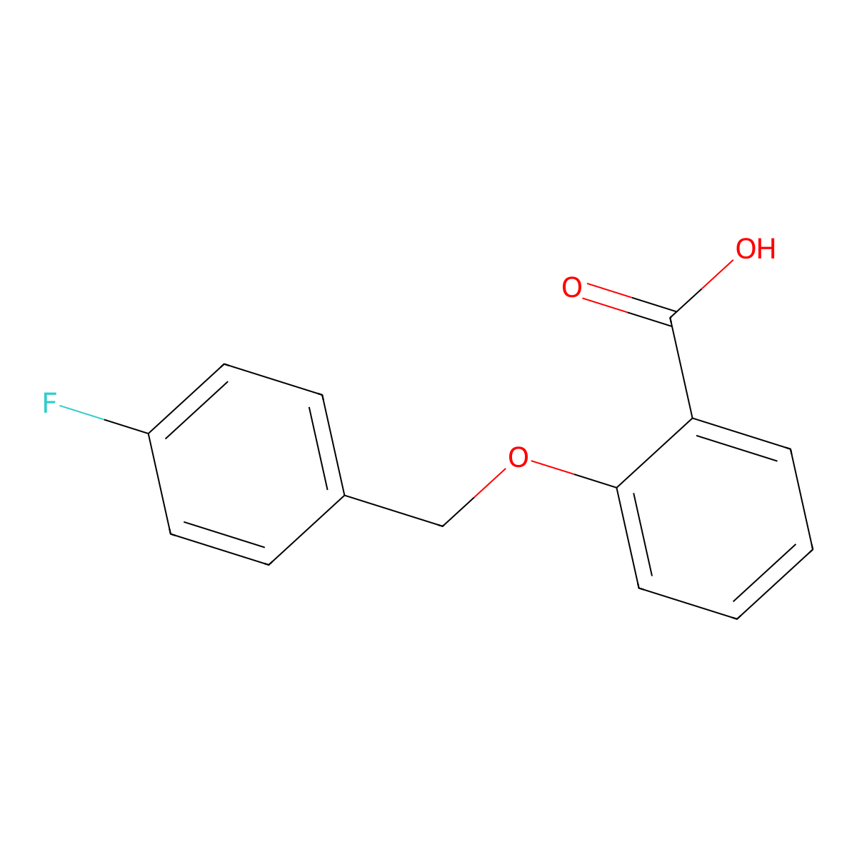 2-((4-Fluorophenyl)methoxy)benzoic acid molecular structure, CAS 396-11-2