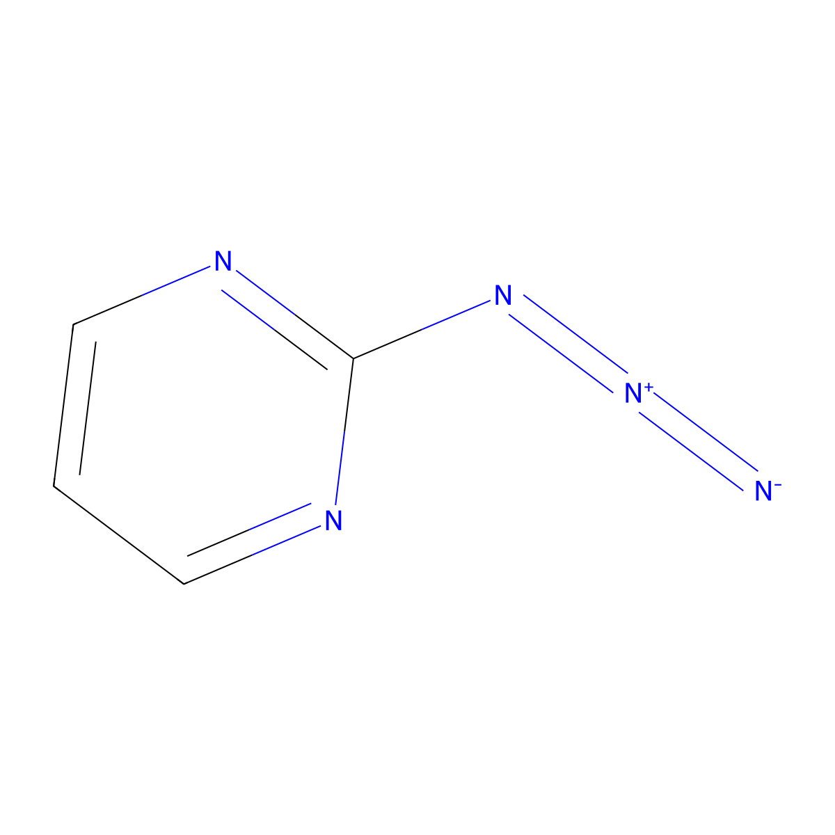 2-Azidopyrimidine molecular structure, CAS 3960-55-2