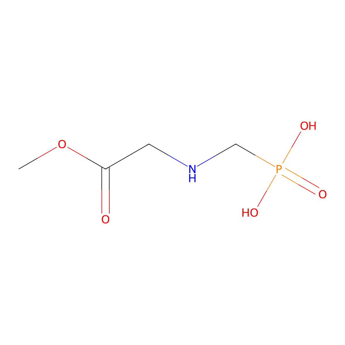 Glycine, N-(phosphonomethyl)-, 1-methyl ester molecular structure, CAS 39600-44-7