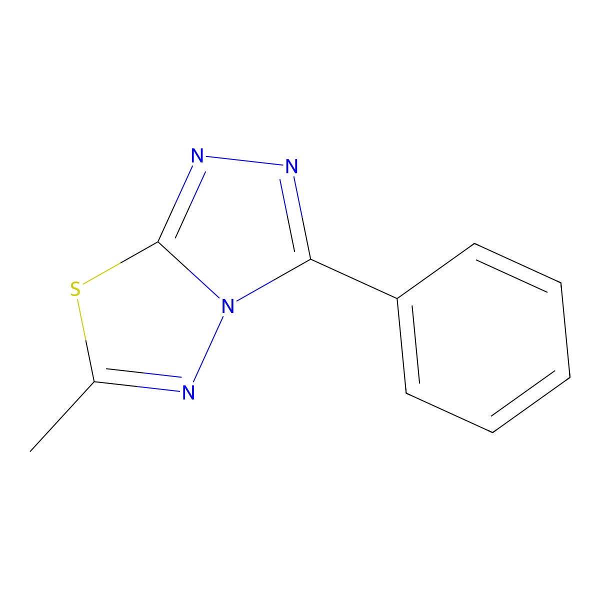 6-Methyl-3-phenyl-[1,2,4]triazolo[3,4-b][1,3,4]thiadiazole molecular structure, CAS 39602-82-9