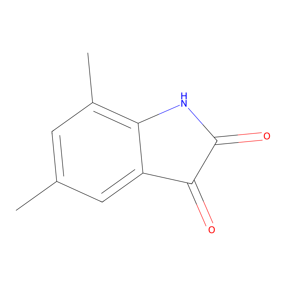 5,7-dimethyl-2,3-dihydro-1H-indole-2,3-dione molecular structure, CAS 39603-24-2