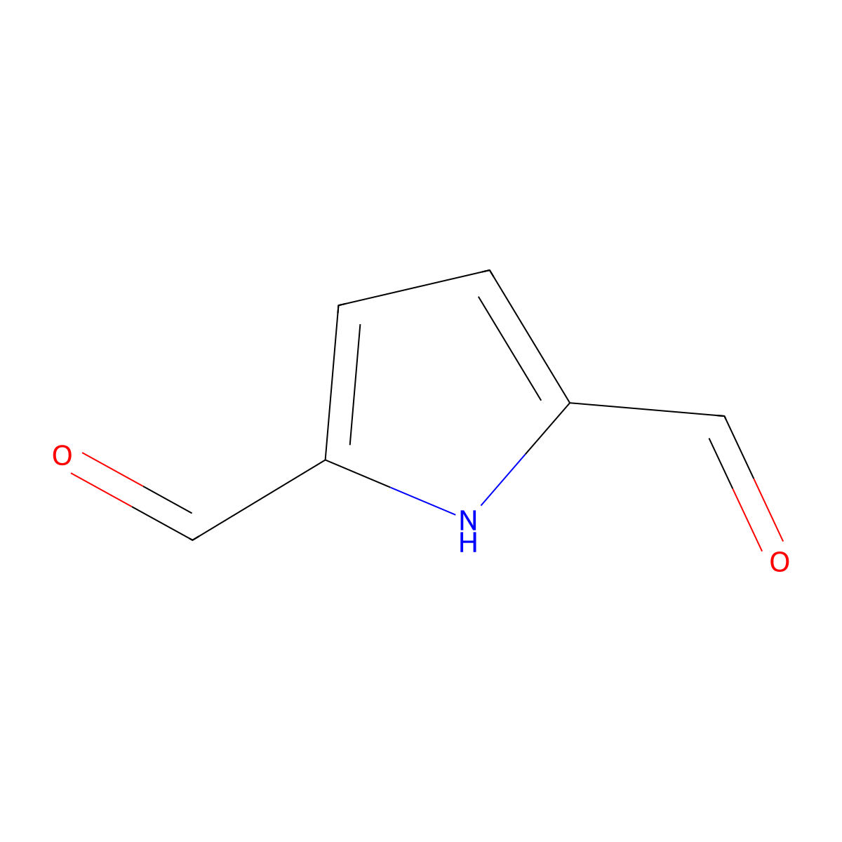 1H-pyrrole-2,5-dicarbaldehyde molecular structure, CAS 39604-60-9