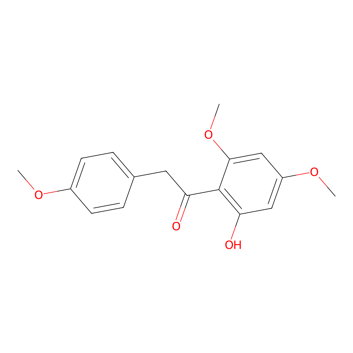 1-(2-Hydroxy-4,6-dimethoxyphenyl)-2-(4-methoxyphenyl)ethanone molecular structure, CAS 39604-68-7