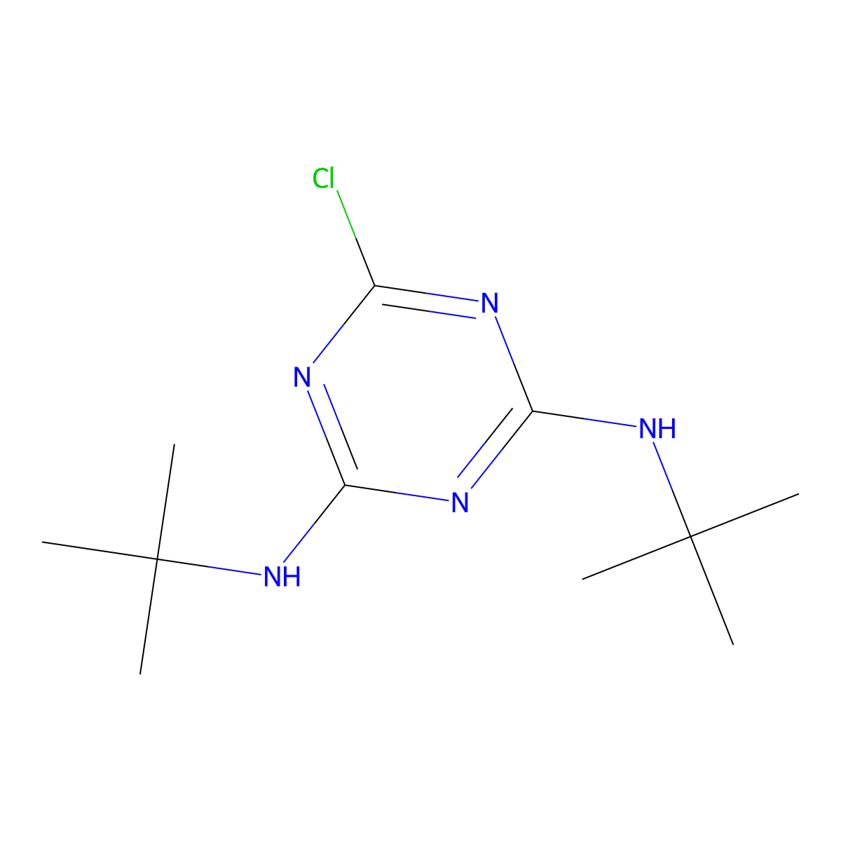 1,3,5-Triazine-2,4-diamine, 6-chloro-N,N'-bis(1,1-dimethylethyl)- molecular structure, CAS 39605-42-0