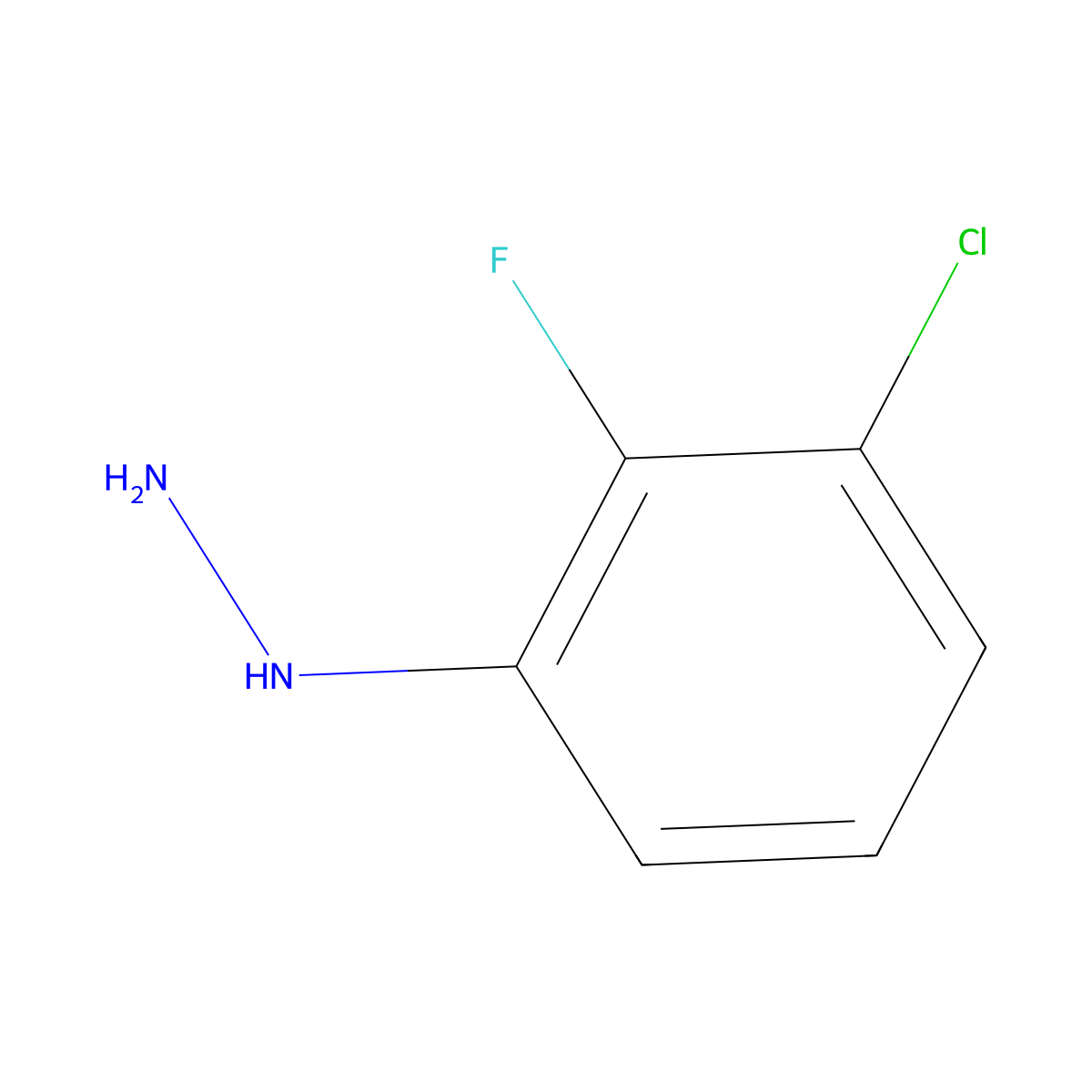 (3-Chloro-2-fluorophenyl)hydrazine molecular structure, CAS 396075-11-9