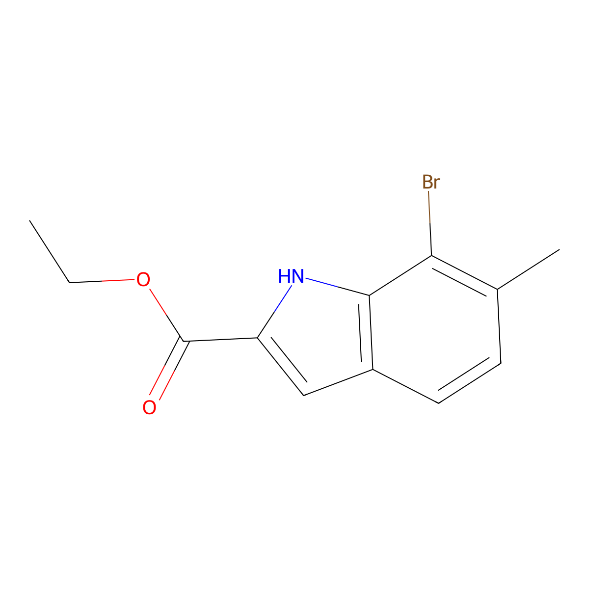 ethyl 7-bromo-6-methyl-1H-indole-2-carboxylate molecular structure, CAS 396076-82-7