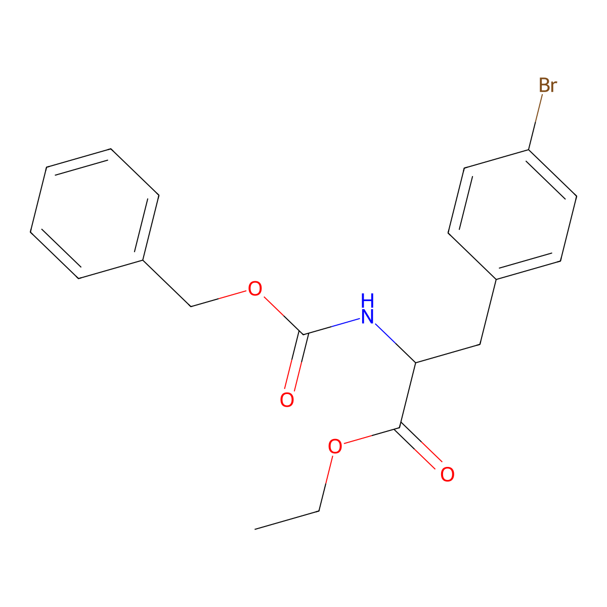 Ethyl 2-{[(benzyloxy)carbonyl]amino}-3-(4-bromophenyl)propanoate molecular structure, CAS 396077-24-0