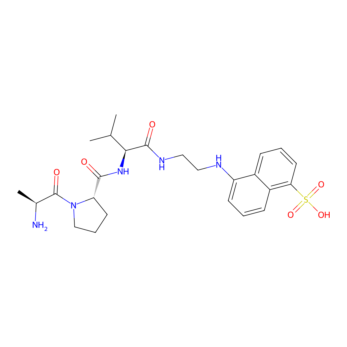H-Ala-Pro-Val-EDANS molecular structure, CAS 396077-59-1