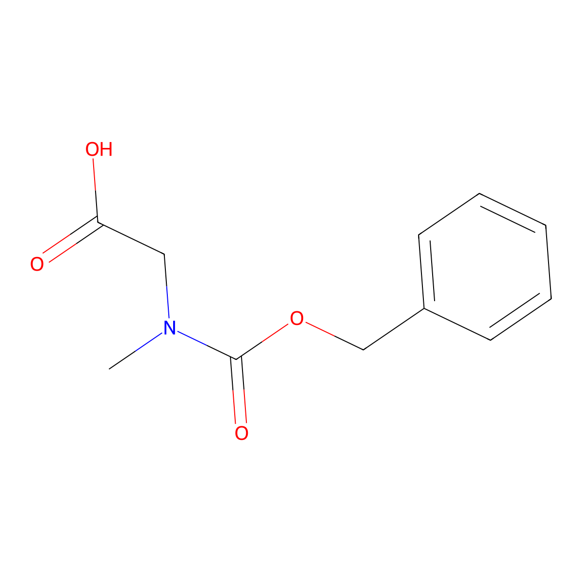 N-Carbobenzoxysarcosine molecular structure, CAS 39608-31-6