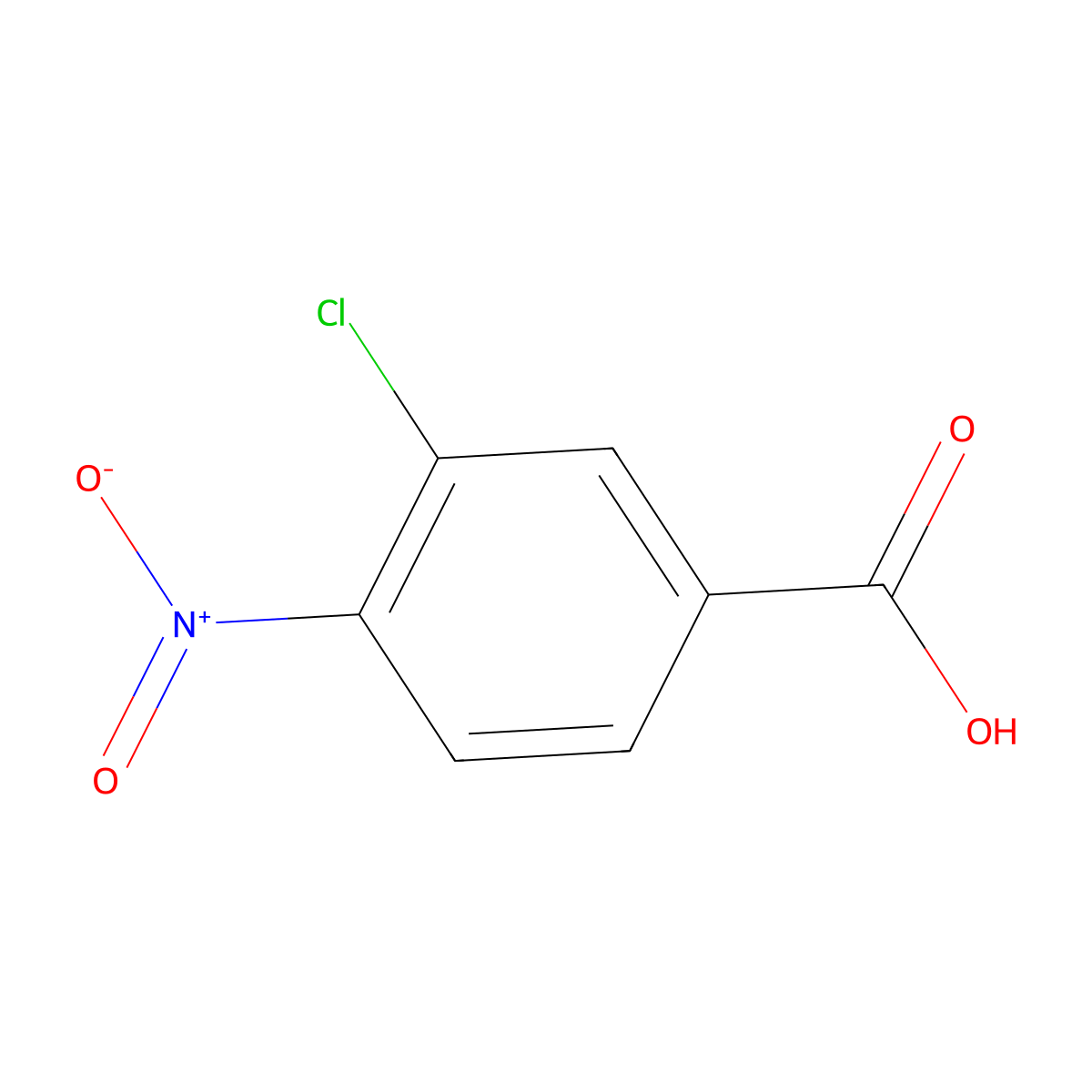 3-Chloro-4-nitrobenzoic acid molecular structure, CAS 39608-47-4