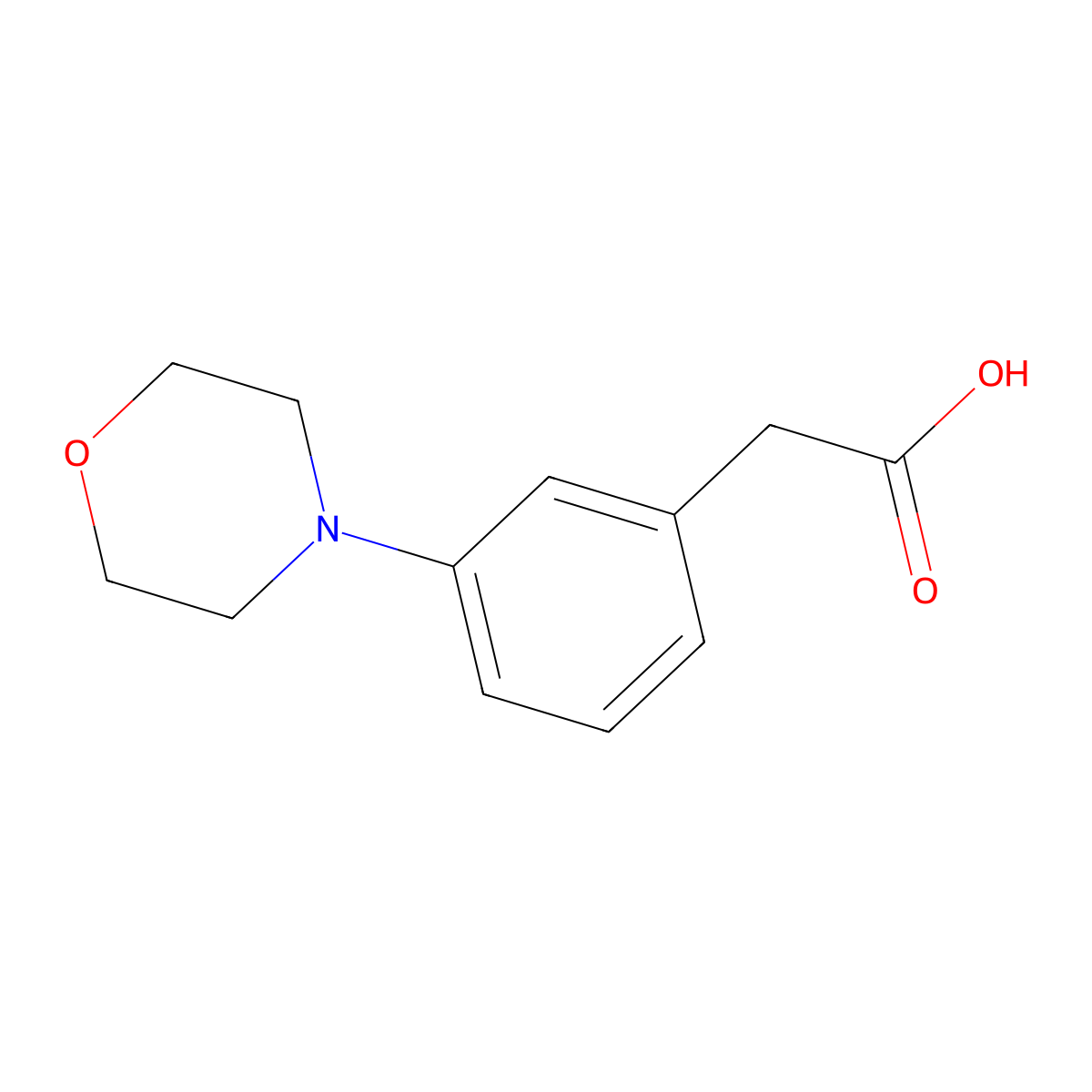 2-(3-(Morpholin-4-yl)phenyl)acetic acid molecular structure, CAS 396090-89-4