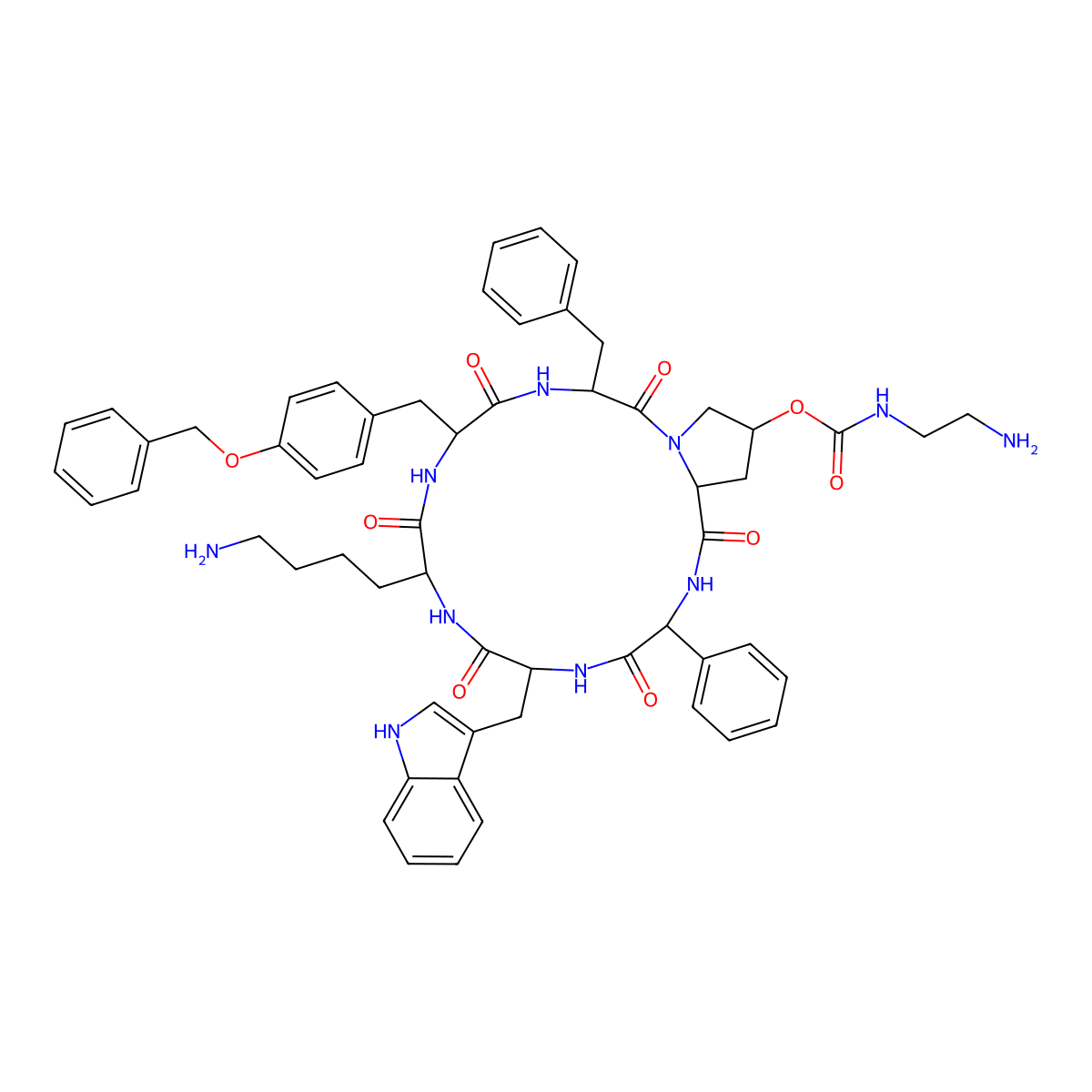 Pasireotide molecular structure, CAS 396091-73-9