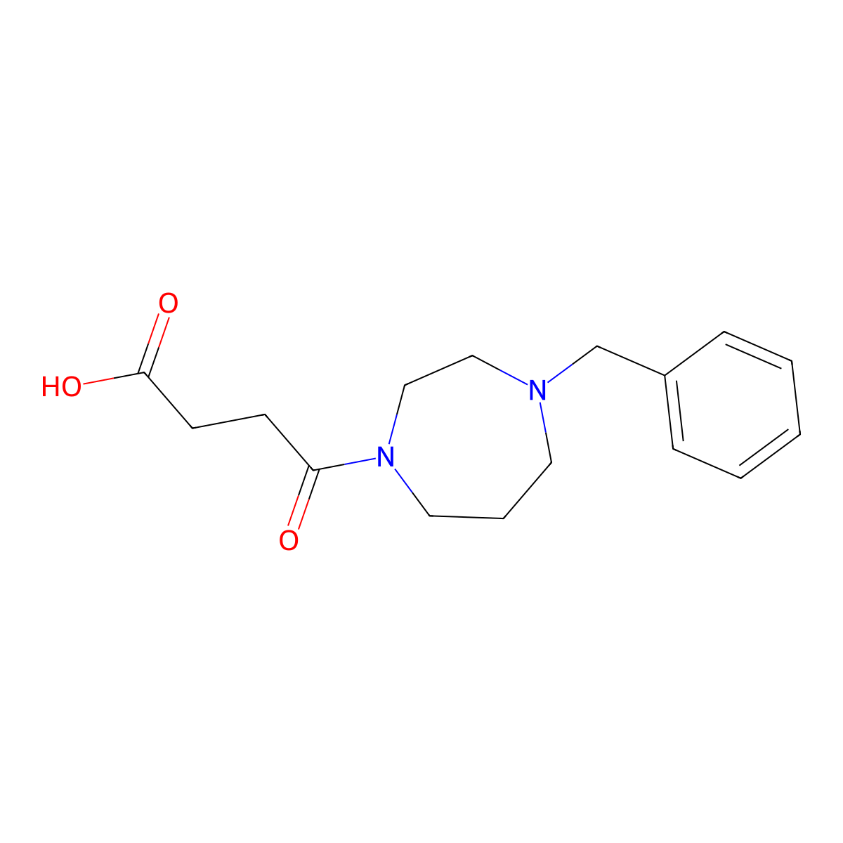 4-(4-Benzyl-1,4-diazepan-1-yl)-4-oxobutanoic acid molecular structure, CAS 396105-43-4