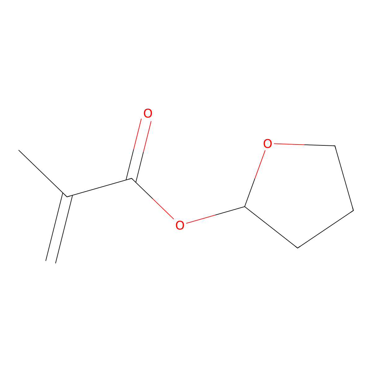 Oxolan-2-yl 2-methylprop-2-enoate molecular structure, CAS 39612-01-6