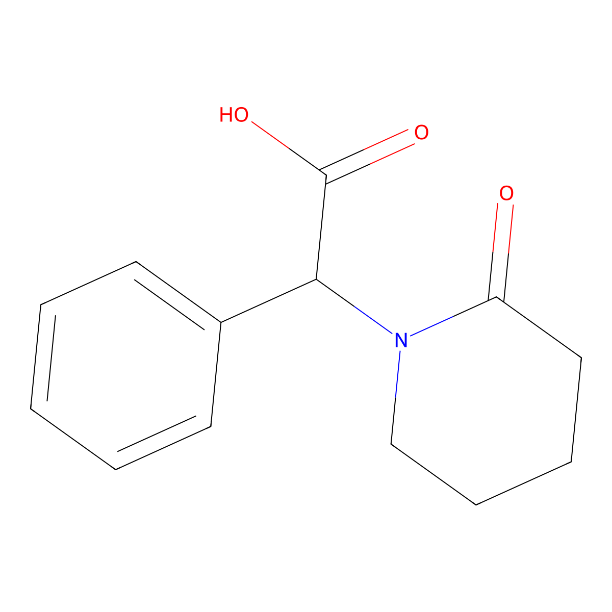 2-Oxo-alpha-phenyl-1-piperidineacetic acid molecular structure, CAS 396129-93-4