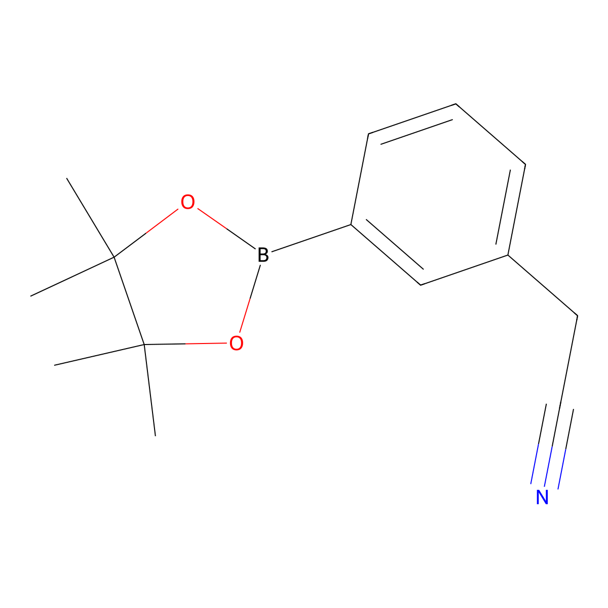 2-(3-(4,4,5,5-Tetramethyl-1,3,2-dioxaborolan-2-yl)phenyl)acetonitrile molecular structure, CAS 396131-82-1