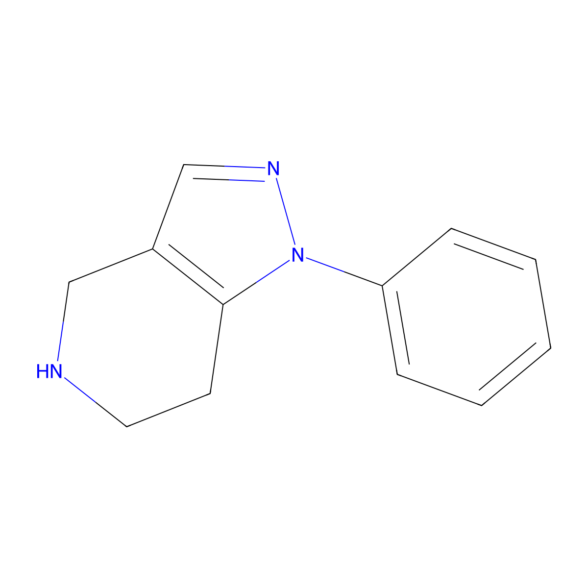 1-phenyl-1H,4H,5H,6H,7H-pyrazolo(4,3-c)pyridine molecular structure, CAS 396133-34-9