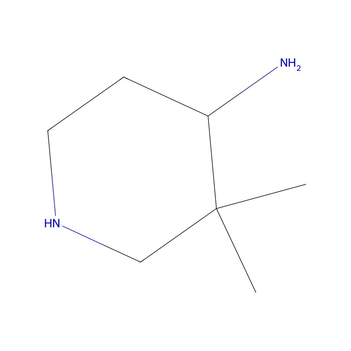 3,3-Dimethylpiperidin-4-amine molecular structure, CAS 396133-38-3