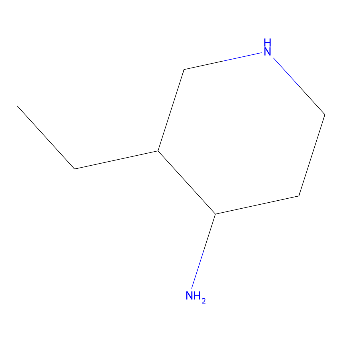 3-Ethylpiperidin-4-amine molecular structure, CAS 396133-40-7