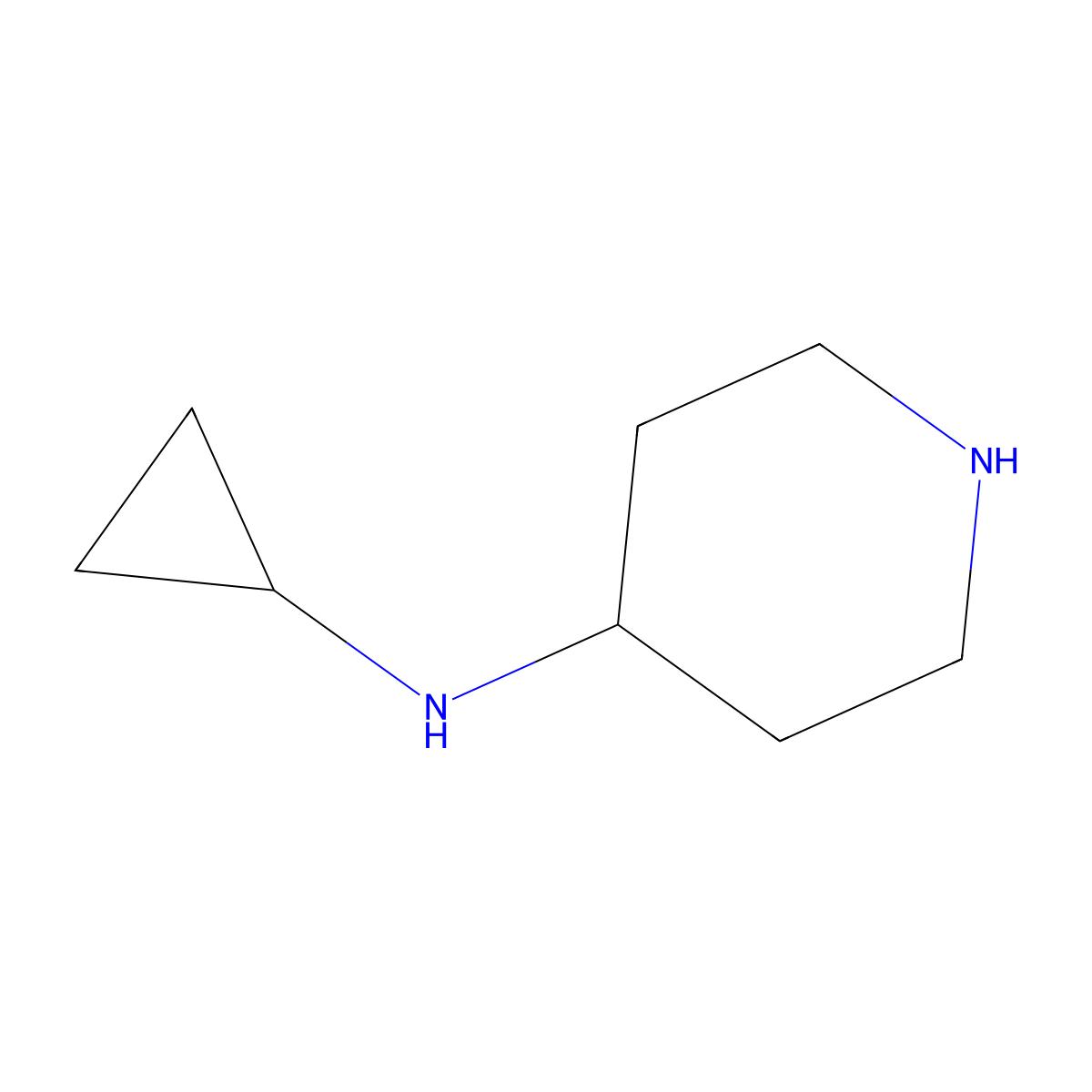 N-Cyclopropylpiperidin-4-amine molecular structure, CAS 396133-55-4