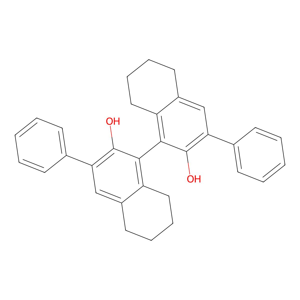 (R)-5,5',6,6',7,7',8,8'-Octahydro-3,3'-diphenyl-[1,1'-binaphthalene]-2,2'-diol molecular structure, CAS 396134-73-9