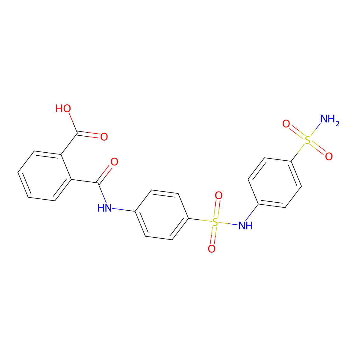 2-((4-(N-(4-sulfamoylphenyl)sulfamoyl)phenyl)carbamoyl)benzoic acid molecular structure, CAS 396135-06-1