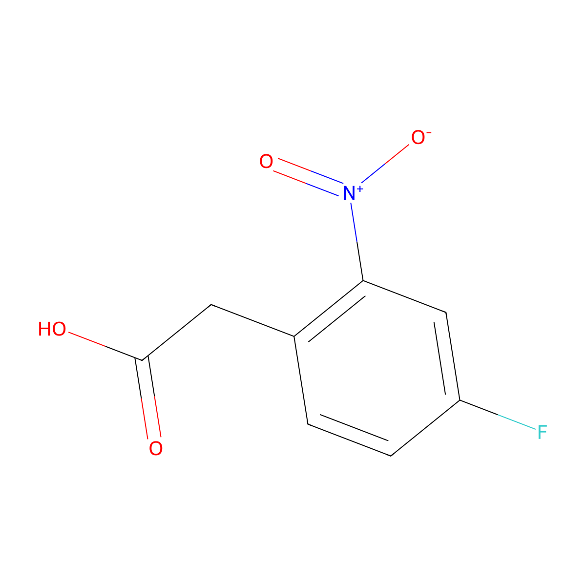 2-(4-Fluoro-2-nitrophenyl)acetic acid molecular structure, CAS 39616-95-0