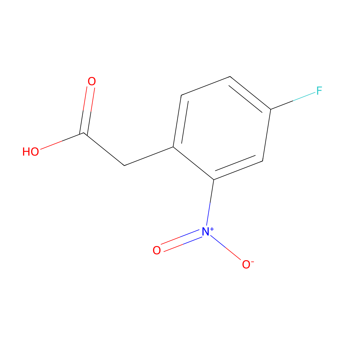 2-(4-Fluoro-2-nitrophenyl)acetic acid molecular structure, CAS 39616-95-0
