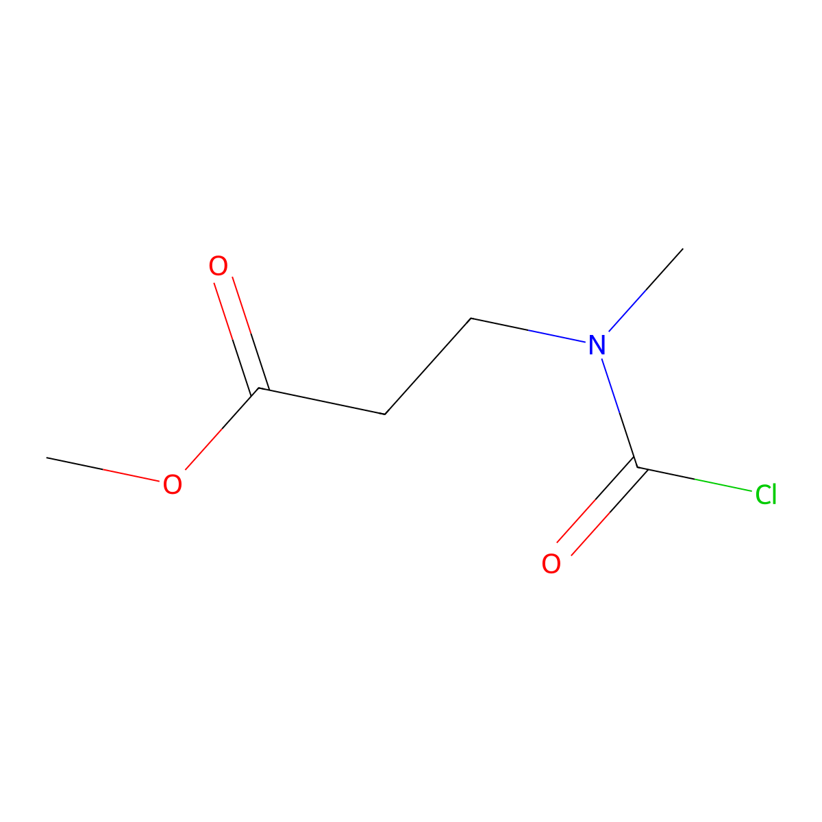 Methyl 3-[(chlorocarbonyl)(methyl)amino]propanoate molecular structure, CAS 39617-41-9