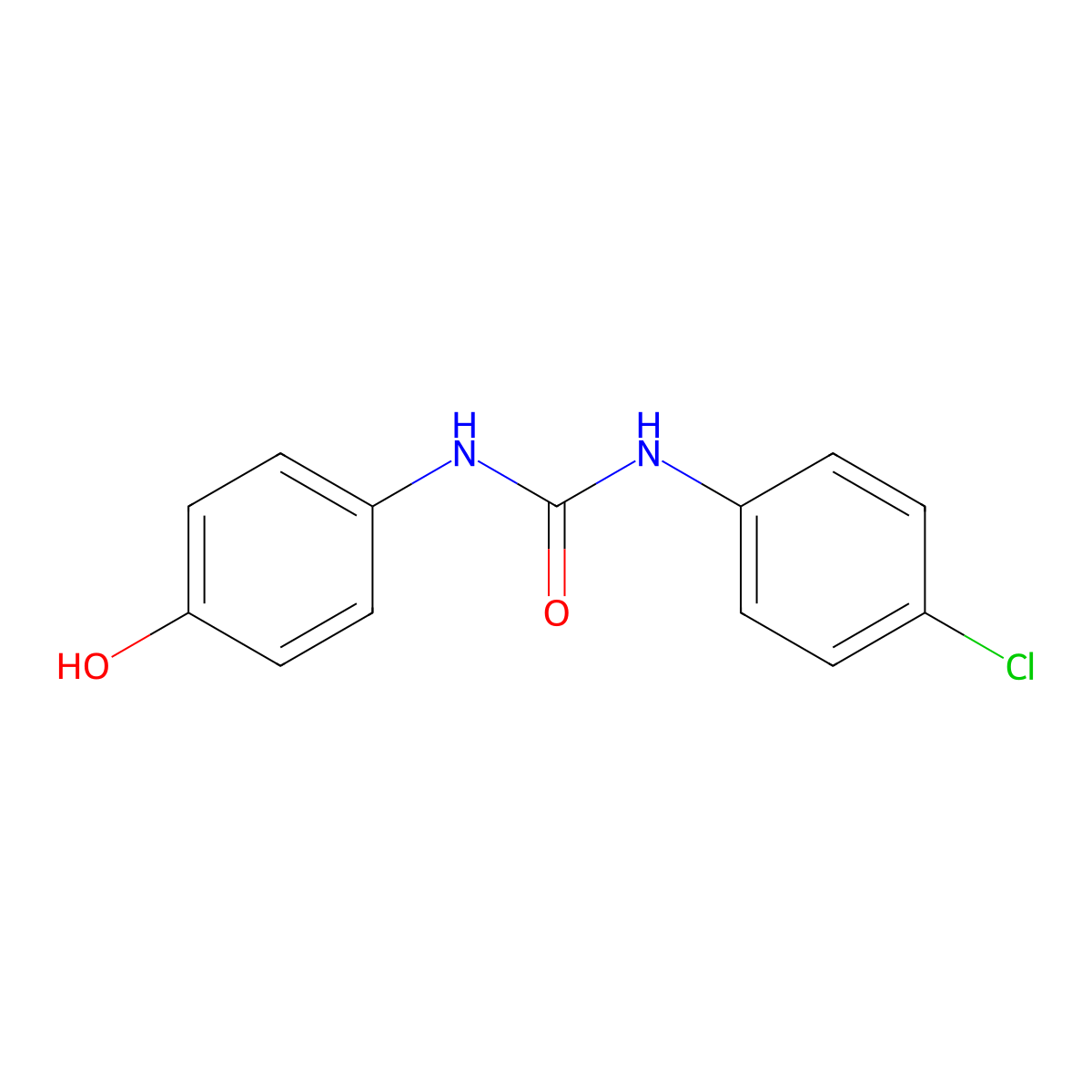 1-(4-Chlorophenyl)-3-(4-hydroxyphenyl)urea molecular structure, CAS 39618-23-0