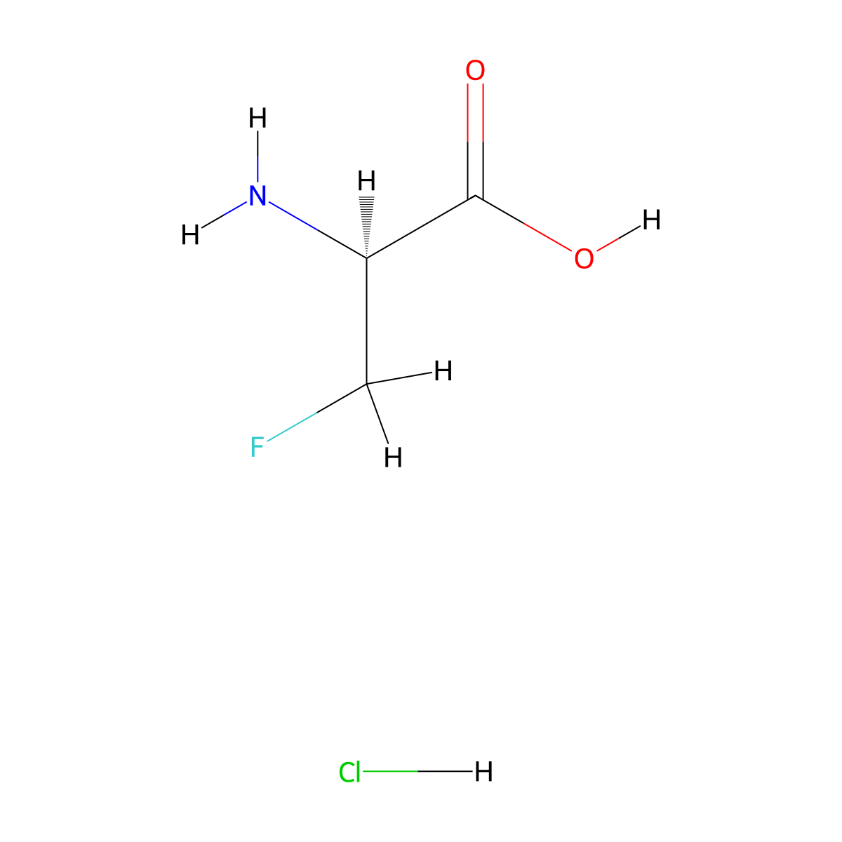 (2S)-2-amino-3-fluoropropanoic acid hydrochloride molecular structure, CAS 39621-34-6
