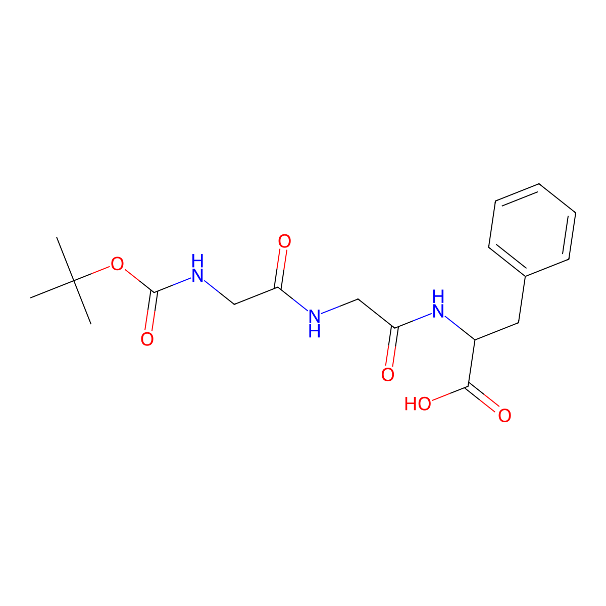 N-(tert-Butoxycarbonyl)glycylglycyl-L-phenylalanine molecular structure, CAS 39621-73-3