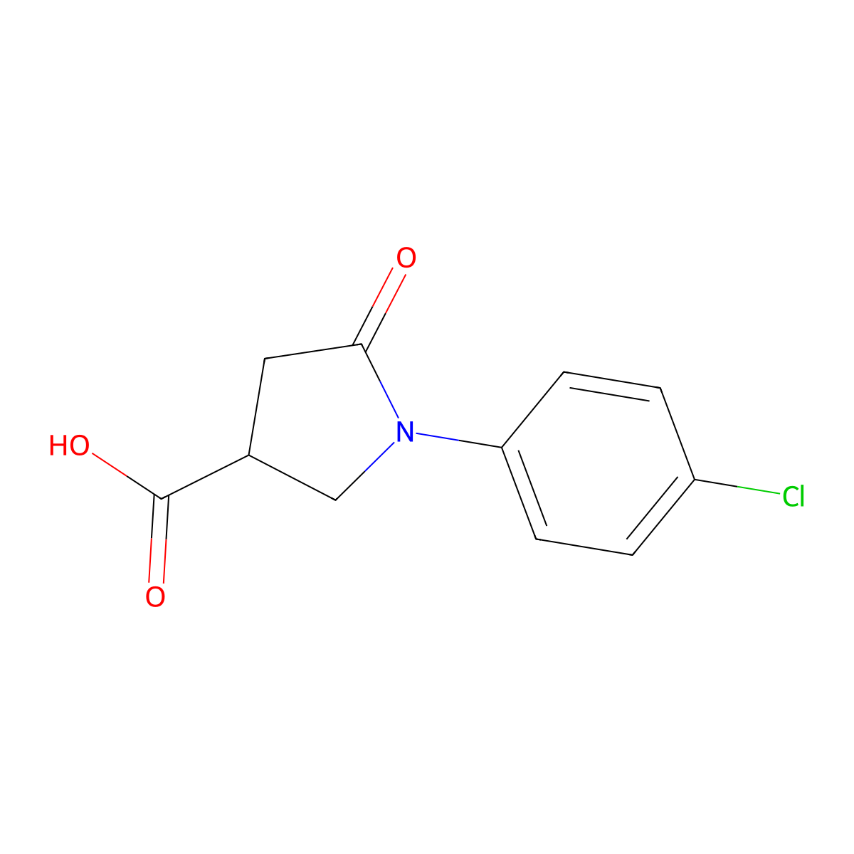 1-(4-Chlorophenyl)-5-oxopyrrolidine-3-carboxylic acid molecular structure, CAS 39629-87-3