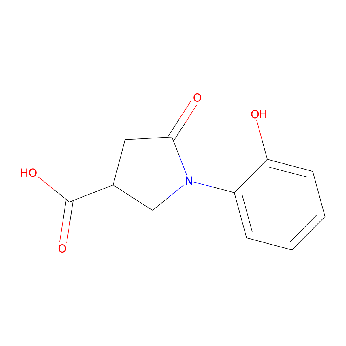 1-(2-Hydroxyphenyl)-5-oxopyrrolidine-3-carboxylic acid molecular structure, CAS 39629-89-5