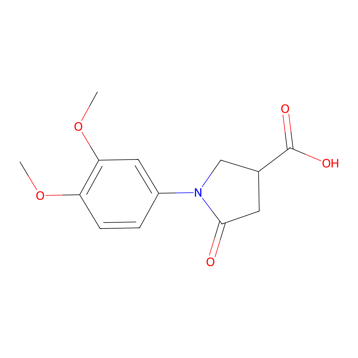 1-(3,4-Dimethoxyphenyl)-5-oxopyrrolidine-3-carboxylic acid molecular structure, CAS 39629-91-9
