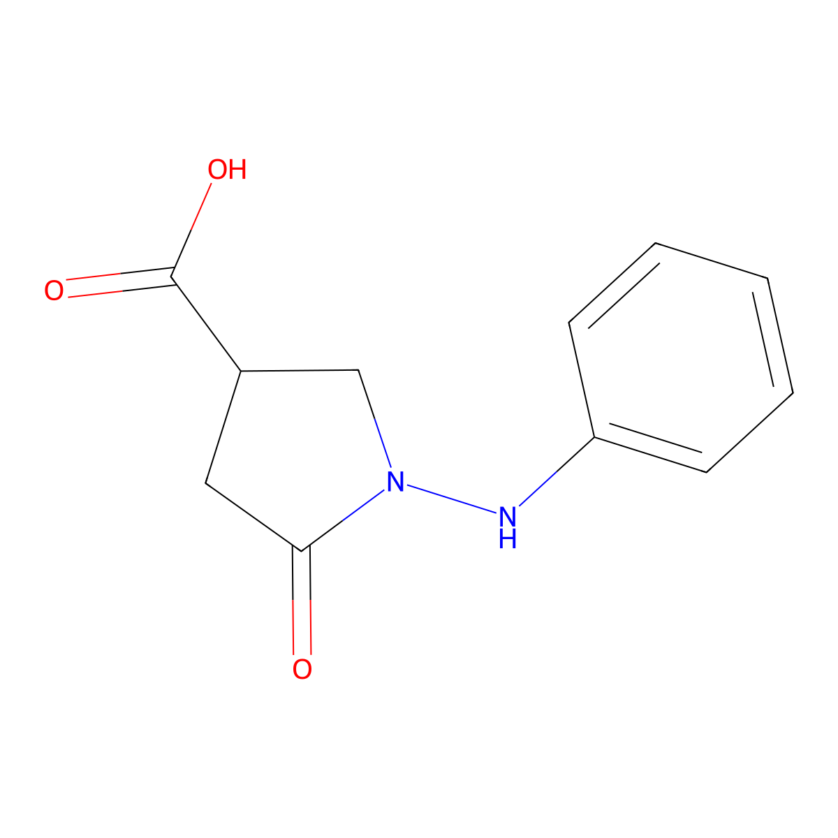 1-Anilino-5-oxopyrrolidine-3-carboxylic acid molecular structure, CAS 39629-94-2