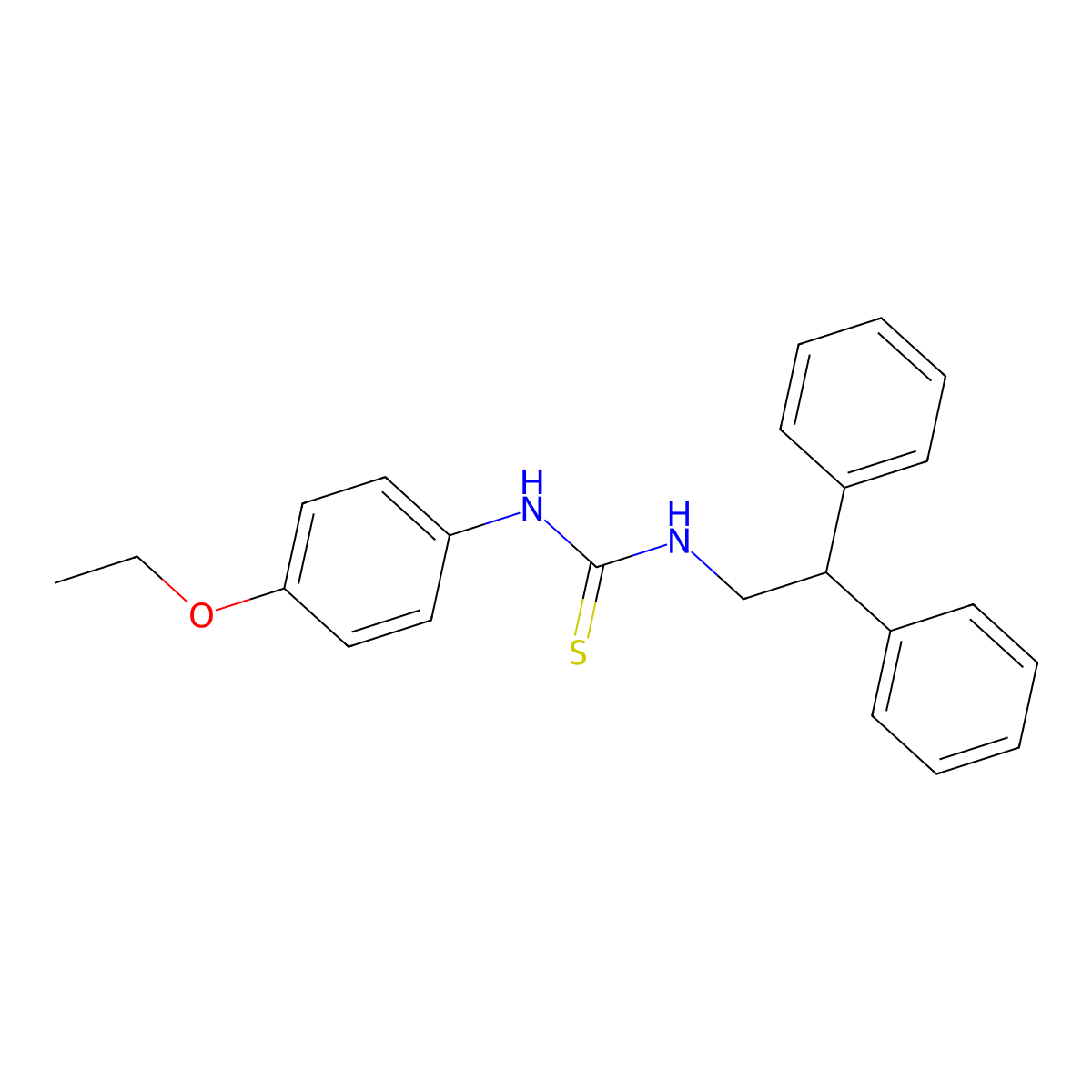1-(2,2-Diphenylethyl)-3-(4-ethoxyphenyl)thiourea molecular structure, CAS 3963-72-2