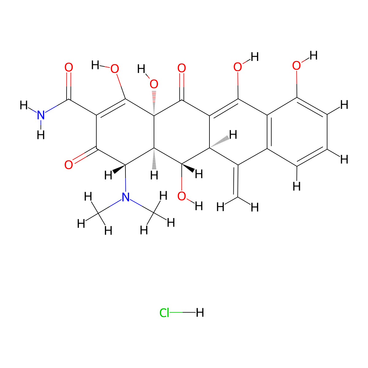 Methacycline Hydrochloride molecular structure, CAS 3963-95-9