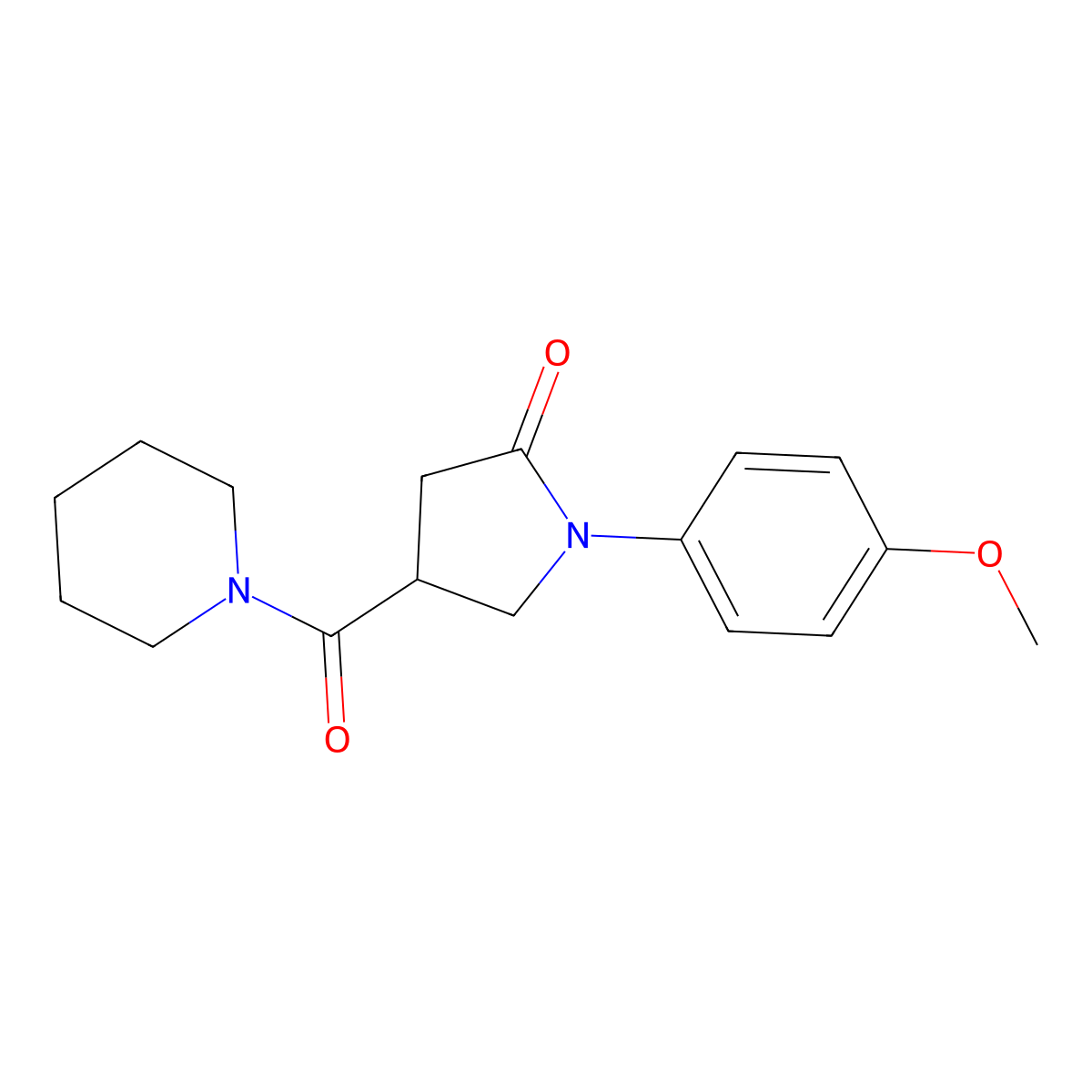 1-(4-Methoxyphenyl)-4-(piperidine-1-carbonyl)pyrrolidin-2-one molecular structure, CAS 39630-18-7