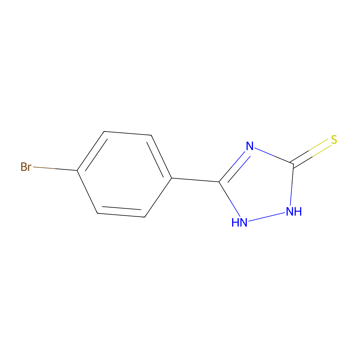 5-(4-Bromophenyl)-2,4-dihydro-3H-1,2,4-triazole-3-thione molecular structure, CAS 39631-33-9