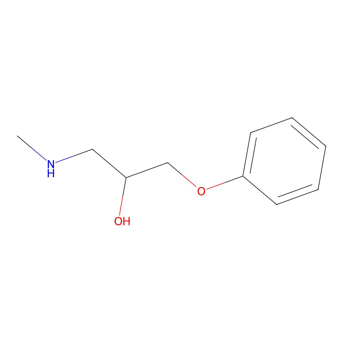 1-Methylamino-3-phenoxy-propan-2-ol molecular structure, CAS 39631-73-7