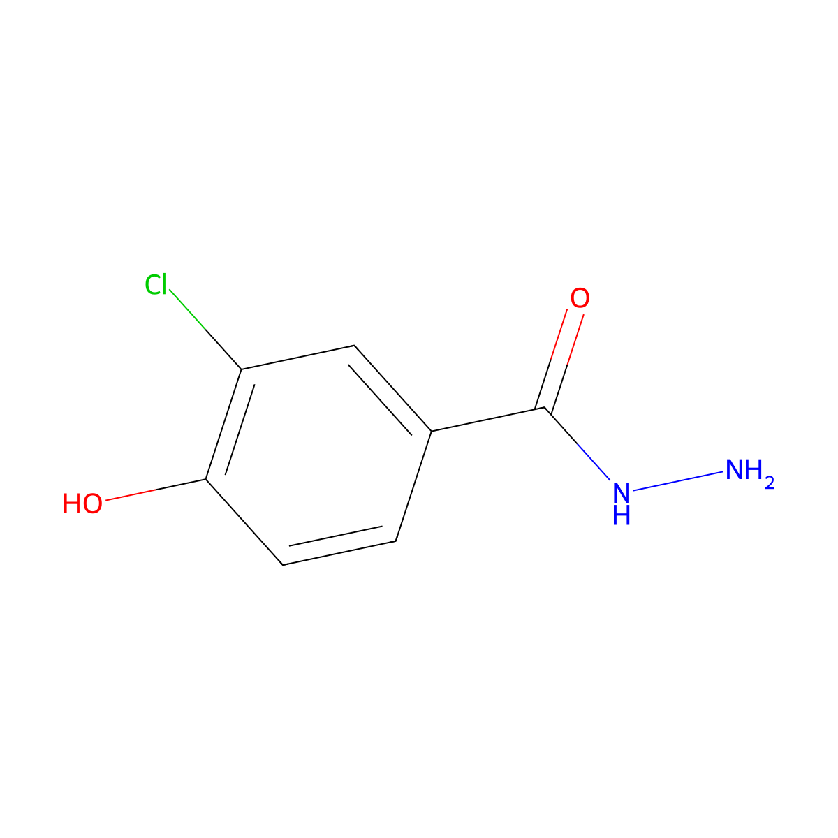 3-Chloro-4-hydroxybenzohydrazide molecular structure, CAS 39634-98-5