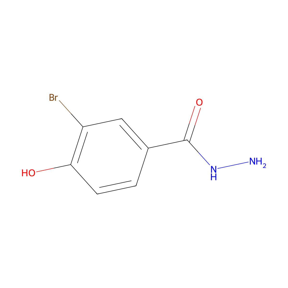 3-Bromo-4-hydroxybenzoic acid hydrazide molecular structure, CAS 39634-99-6