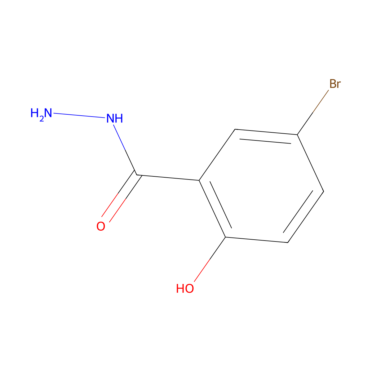 5-Bromo-2-hydroxybenzohydrazide molecular structure, CAS 39635-10-4