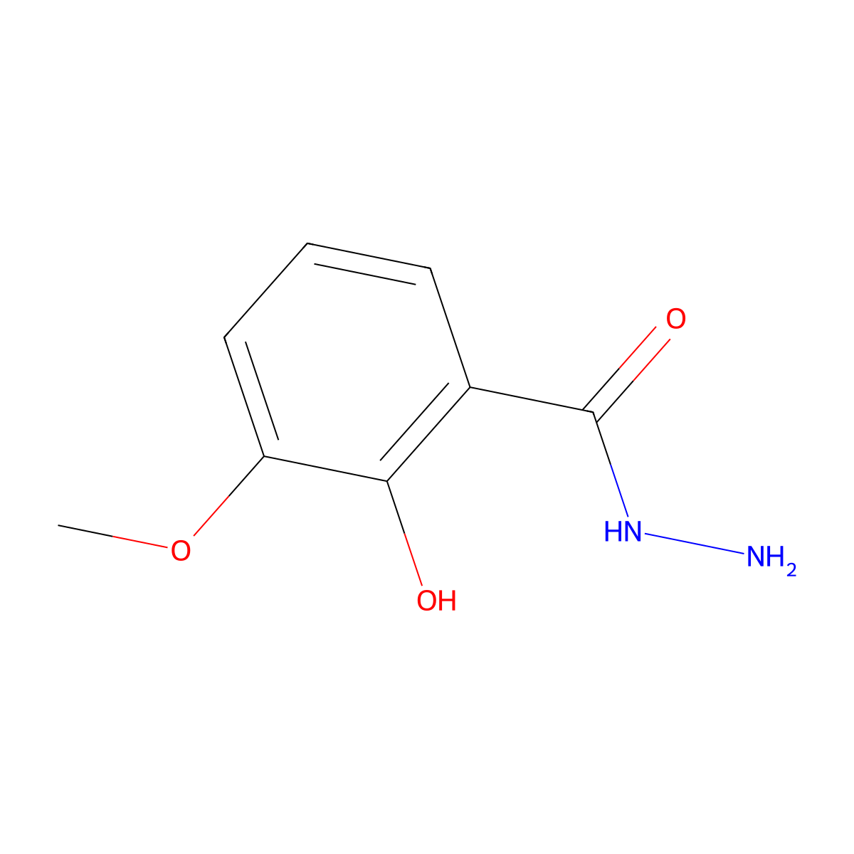 2-Hydroxy-3-methoxybenzohydrazide molecular structure, CAS 39635-16-0