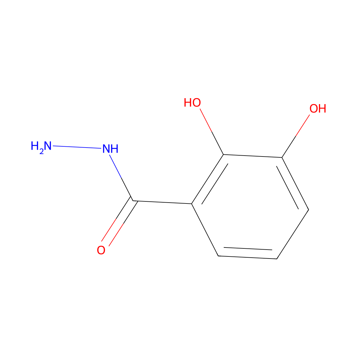 2,3-Dihydroxybenzohydrazide molecular structure, CAS 39635-18-2