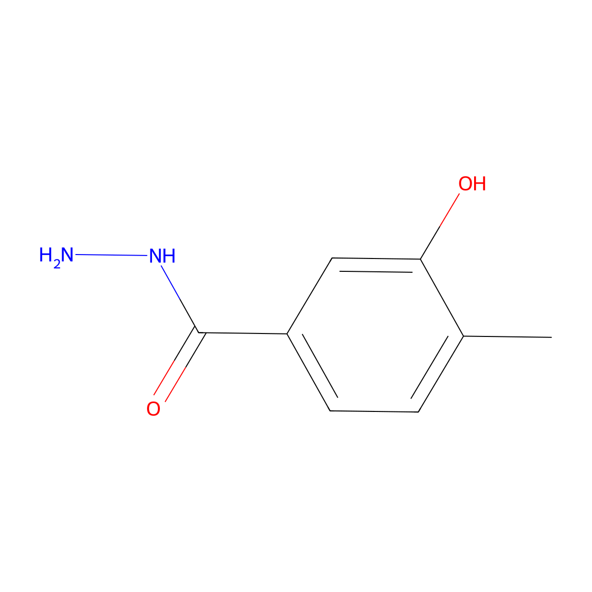 3-Hydroxy-4-methylbenzohydrazide molecular structure, CAS 39635-23-9