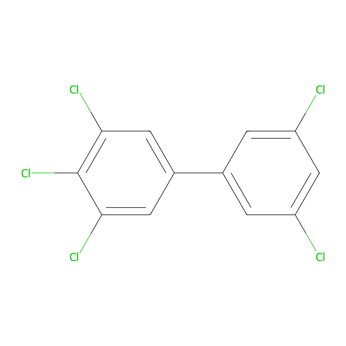 3,3',4,5,5'-Pentachlorobiphenyl molecular structure, CAS 39635-33-1