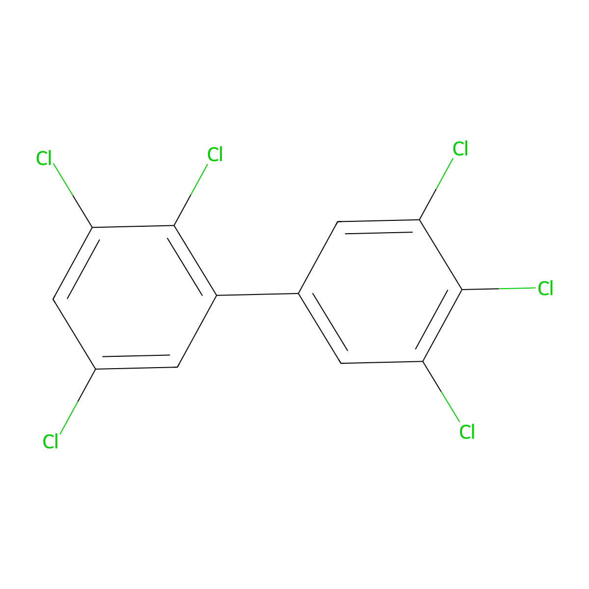 2,3,3',4',5,5'-Hexachlorobiphenyl molecular structure, CAS 39635-34-2